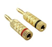 8 pz/set presa a banana in rame puro presa 4mm placcato oro connettore audio video for corno altoparlante comune(4 Red 4 Black)