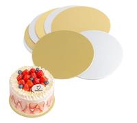 8 Pz Sottotorta Tondo 20 cm, Supporti per Torte Oro e Argento, Vassoio per Torte, Vassoio per Torta Rotondo, Vassoio Sottotorta Base in Cartone, Decorazione, Trasporto e Espositore per Torte