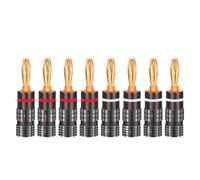 8 pz SPINE A BANANA In Metallo Placcato Oro 24K 4MM Connettore A Banana con Blocco A Vite for Jack Audio Spine for Altoparlanti bianco e Rosso