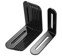 8 Pz Staffe Angolari per Legno, Supporti Angolo Staffa per Mensola, 80x80mm Fissaggio Angolare in Metallo con Regolabile Scanalature Lunghe, Staffe per Mensole, Staffe Angolari L per Mobili Tavolo