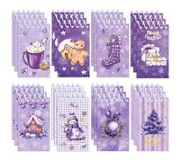 8 quaderni a spirale viola natalizi, con pupazzo di neve, mini taccuino tascabile per bambini, blocco note per le vacanze dei bambini, blocco promemoria, sacchetti per la calza della Befana