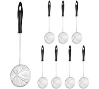 8 retini per colino per fonduta, in acciaio inox, scolapasta da cucina, con manici, a maglia fine in acciaio inox, per cuocere carne e pesce