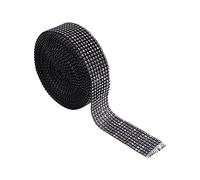 8 Righe 10 Yard Diamond Mesh Wrap Roll Sparkling Crystal Ribbon Nastro acrilico per torte nuziali Artigianato Arti fai da te Decorazioni(Nero)