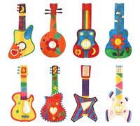 8 ritagli fai da te in legno per chitarra per bambini, 30 x 14 cm, ritagli in legno non finito per dipingere strumenti musicali in bambù chitarre fai da te per ragazzi ragazze classe musica progetti