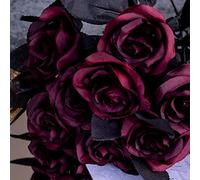 8 rose artificiali a forma di fiore di rosa, non sbiadiscono, con stelo singolo, fiori di seta realistici per fai da te, casa, ufficio, feste, bouquet da sposa, decorazione di Halloween