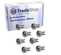8 rotelle per cestello superiore per lavastoviglie (1 set), adatte come accessori/ricambio per lavastoviglie AEG Liebling, Privileg, Zanussi, UVM.