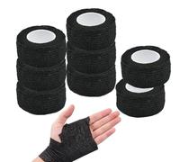 8 Rotoli Benda Elastica Coesiva 2.5cm x4.5m, Elastica Garza Autoadesiva Bende Sport Nastro Salvapelle,per Mani, Piedi, Ginocchia(Nero)