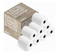 8 Rotoli Cassa 80x80 Termici - CONFEZIONE DA: 8 Rotoli Scontrino Termico 80x80mm per Registratore e Stampanti Cassa - Carta Termica Alta Qualità, Stampa Nitida, Compatibilità Universale