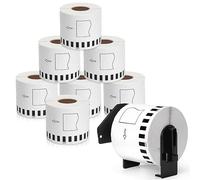 8 rotoli di etichette per indirizzi in carta a lunghezza continua, compatibili con Brother DK-22205, 62 mm x 30,48 m, etichette adesive bianche, compatibili con stampanti Brother QL-700, QL-800,