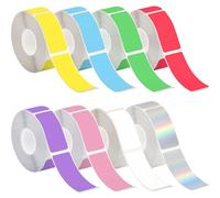 8 rotoli di nastro termico autoadesivo per etichette, 12 x 40 mm, carta termica impermeabile, resistente all'olio, 160 etichette, rotolo per etichettatrice P15/P12/P11/D30/HP1(8 colori)