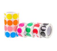 8 Rotoli Etichette Adesive Rotonde Colorate in Rotolo | Carta Patinata, Scrivibili Pennarello, per Classificazione e Identificazione, Uso Domestico su Contenitori e Colore Casuale