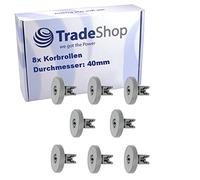 8 rulli per cestello da 40 mm di diametro per Electrolux ESL43500 ESL44500R ESL45010 ESL45011 ESL45015 ESL46010 ESL46050 ESL46500R ESL46510R ESL47020 ESL470 ESL47020 ESL470 7030. Lavabile in