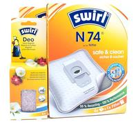 8 Sacchetti per aspirapolvere + Perline deodoranti Compatibile con Nilfisk Select WCO13P08A1 EU, X 100 Extreme | Compatibile con Swirl N74 - N 74 | 8 Borse, Deodorante per ambienti, Accessori