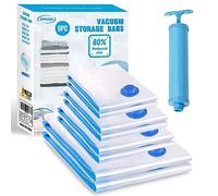 8 sacchetti sottovuoto, 2 Jumbo 100 x 80 cm, 2 grandi 80 x 60 cm, 2 medi 80 x 60 cm, 2 piccoli 60 x 40 cm, sacchetti da viaggio riutilizzabili per vestiti, piumini, biancheria da letto, cuscini