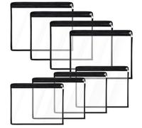 8 sacchetti trasparenti in PVC con cerniere, impermeabili, ideali per cosmetici, documenti e accessori da viaggio, dimensioni 22,7 x 26,9 cm e 19,5 x 29,5 x 29,4 cm