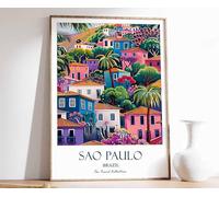 8 Sao Paulo Print Sao Paulo Travel Poster Brazil Travel Print Tropical Decor Brazil Wall Art La Poster A5 - Ispiratrice Motivazionale Arte da parete Vita quotidiana Citazione incoraggiante Frasi brev