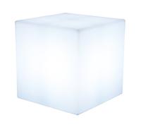 8 seasons design Shining Cube per interni ed esterni, polietilene, bianco, 43 cm, Integriert