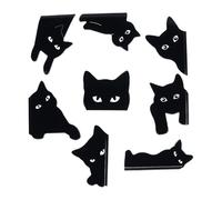 8 segnalibri magnetici, riutilizzabili, design con gatti neri, antiscivolo, per libri e riviste, per scuola, biblioteca, casa, bambini, adulti, studenti e