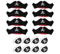 8 Set Banda Occhio Pirata Cappello Feltro Accessori - Pirata Bambino Regalo Compleanno Travestimento Costume Halloween Decorazioni Carnevale Festa a Tema Cosplay Ragazzi,Caraibi Capitano