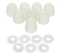 8 Set Copribulloni per Wc Rotondi in Plastica con Rondelle