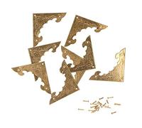 8 Set di Protezioni Angolari in Ottone Antico, Copertura Protettiva per Bordi di Scatole in Legno per Armadi e Mobili, Rinforzo Angolare in Ottone Durevole con Finitura Vintage