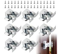 8 Set Di Schnäpper a Doppia Rulliera in Acciaio Con Viti | Utilizzabile Universalmente per Armadi, Mobili Da Cucina, Bagno, Vetrine E Tutte Le Ante Con Fermo a Rullo.
