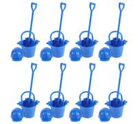 8 Set Miniatura Pompiere Realistico Blu in Plastica per Modellismo | Secchiello, Elmetto e Pala Inclusi, Dettagli Curati, per Casetta delle Bambole, Progetti Creativi E'aperto