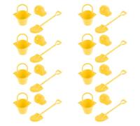 8 Set Set Mini Casco e Pala Gialli in Plastica per Diorama e Modelli | Kit Compatto per Collezionisti e Hobbisti, Adatto a Scene Artigianali e Progetti Creativi