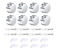 8 Set Staffa per Specchi da Parete con Clip A Parete, Supporto Vetro Clip per Specchio da Bagno, Clip in vetro per staffa Supporto, specchio e vetro Kit di fissaggio a parete Clip