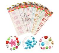 8 Sets Adesivi Farfalle Scintillanti Di Cristallo Con Fiori Pressati