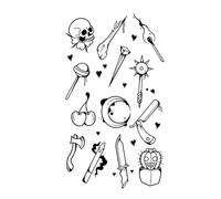 8 Sheets Tattoo Sticker Triangle Totem Snake Flame Temporary Waterproof Women Men Fake Hand Finger Tattoo(6)