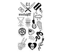 8 Sheets Tattoo Sticker Triangle Totem Snake Flame Temporary Waterproof Women Men Fake Hand Finger Tattoo(5)