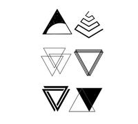 8 Sheets Tattoo Sticker Triangle Totem Snake Flame Temporary Waterproof Women Men Fake Hand Finger Tattoo(1)