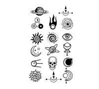 8 Sheets Tattoo Sticker Triangle Totem Snake Flame Temporary Waterproof Women Men Fake Hand Finger Tattoo(3)