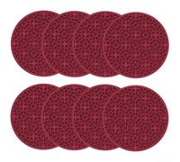 8 sottobicchieri in silicone da 10 cm, con motivo floreale, antiscivolo, per caffè, cucina e tavolo da pranzo, set di (rosso)