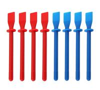 8 spatole flessibili per colla in pelle, foglio rivestito di colla, raschietto in plastica, raschietto per colla in plastica, applicatore per colla, spatola palmare per colla, rosso+blu