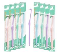 8 spazzolini interspaziali, morbidi spazzolini singoli trapuntati per la pulizia dei dettagli delle parentesi ortodontiche, spazzolini a testa piccola tra i denti