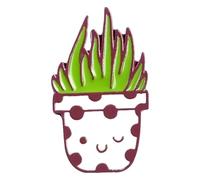 8 spille da bavero smaltate per piante - cactus e aloe vera spilla, Klein, Metallo non prezioso