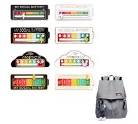 8 spille per batteria sociale, divertenti spille per l'umore sociale per 7 giorni, spille interattive per interazioni sociali, decorazione (bianco, nero)