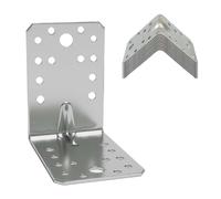 8 staffe angolari resistenti, 90 x 90 x 65 mm, spessore 2 mm, in acciaio zincato a L, per il fissaggio e la riparazione di armadi, mobili, progetti fai da te