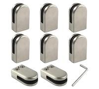8 staffe for mensole in vetro, morsetti in acciaio inossidabile, regolabili for pavimenti in, recinzione domestica più affidabile(8~10mm)