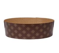 8 Stampi Panettone BASSO DA 400 G, in Carta di Pura Cellulosa Autoportante Marrone con Decoro Oro - Forma Cottura Panettone Riciclabile, Resistente Al Calore fino a 200°C - Ideale per Dolci Lievitati