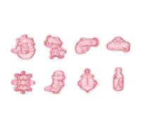 8 stampi per biscotti a forma di nave pirata e stampini per biscotti a forma di cartone animato, facili da usare per fondente e decorazioni per torte