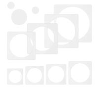 8 stencil grandi a cerchio, riutilizzabili, in plastica, per disegnare, dipingere e spruzzare su pareti o artisti in legno e progetti fai da te (8 misure cerchi)