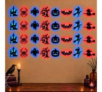 8 stili Halloween LED Wall Decor, Illumina Silhouette Decorazioni per | Adesivi 3D con ragni, streghe, fantasmi, alberi morti, zucche, pipistrelli, per camera da letto, feste, bagno, specchi