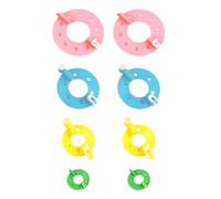 8 strumenti per maglieria fai da te, in plastica, set fai da te, strumenti per la produzione di pompon (rosa, blu, verde, giallo)