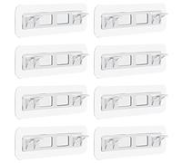 8 supporti adesivi per scaffali, autoadesivi, supporti per mensole senza pugni, supporti a doppia fila rinforzati, per armadietti da cucina, librerie, armadi, assicelle