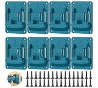 8 supporti da parete per makita 18 V, foratura, utensili elettrici, supporto per trapano, supporto per batteria con 32 viti, supporto per batteria per officina e garage, 14,4/18 V