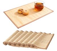 8 tappetini in bambù, tovagliette in bambù, 30 x 45 cm, antimacchia, antiscivolo, per cucina, tavolo da pranzo, resistente al calore, lavabile, arrotolabile, marrone