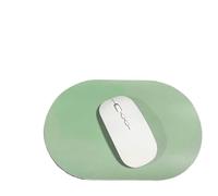 8 tappetini per mouse, ovali, piccoli, a tinta unita, universali, antiscivolo, adatti per computer portatili, ufficio, mouse da gioco in pelle (verde chiaro)